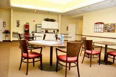 Dining area with tables and chairs