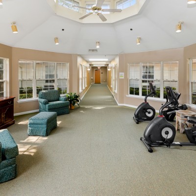 Exercise room with ellipticals 
