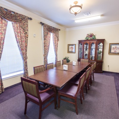dining room with long table