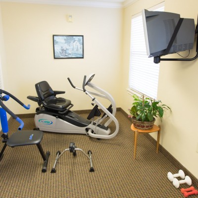 exercise room with workout equipment